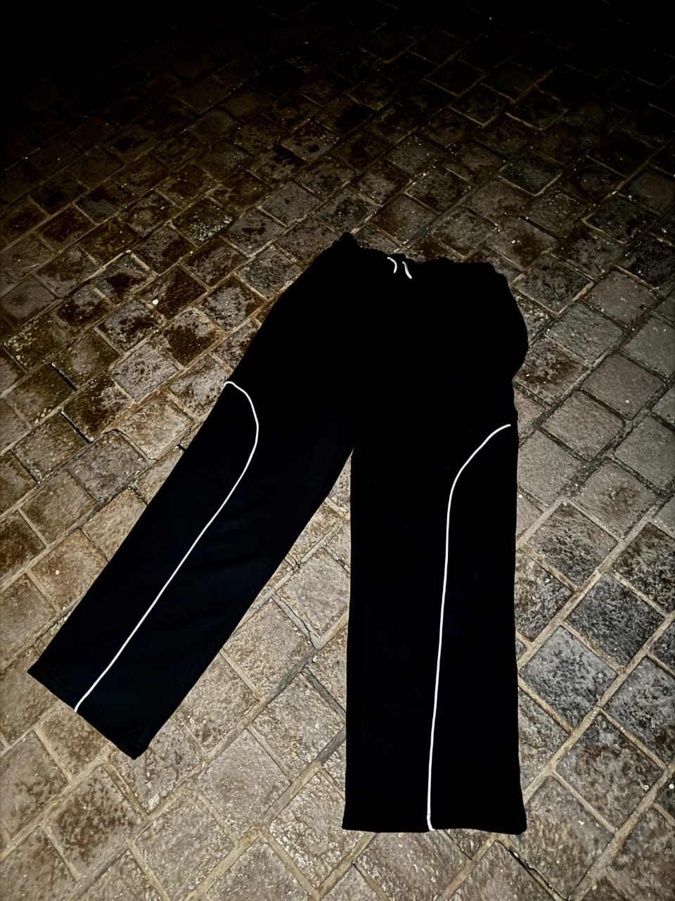 Black Baggy Trouser White Stripes